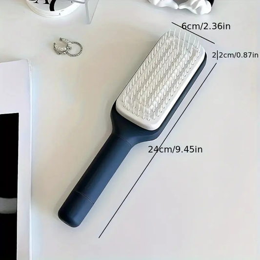 ⭐ Rotirajuća Četka za Kosu sa Samočistićim Dugmetom – Bez Čupanja, Bez Muke!